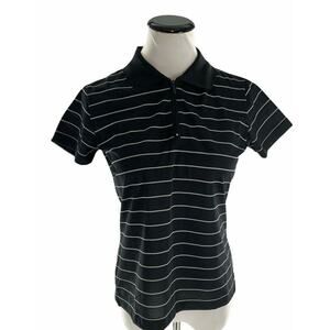 EP Pro Tour Tech Stripe Polo Shirt Womens M 1/4 Zip Short Sleeve Sporty Pullover
